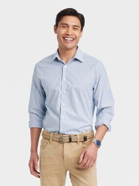 K-194 Goodfellow & Co Men's Medium Long Sleeve Button-Down Dress Shirt - Light B